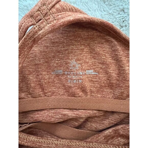 Offline By Aerie Recharge Tank Top M/M Rust Orange Heathered Lightweight - Picture 3 of 5